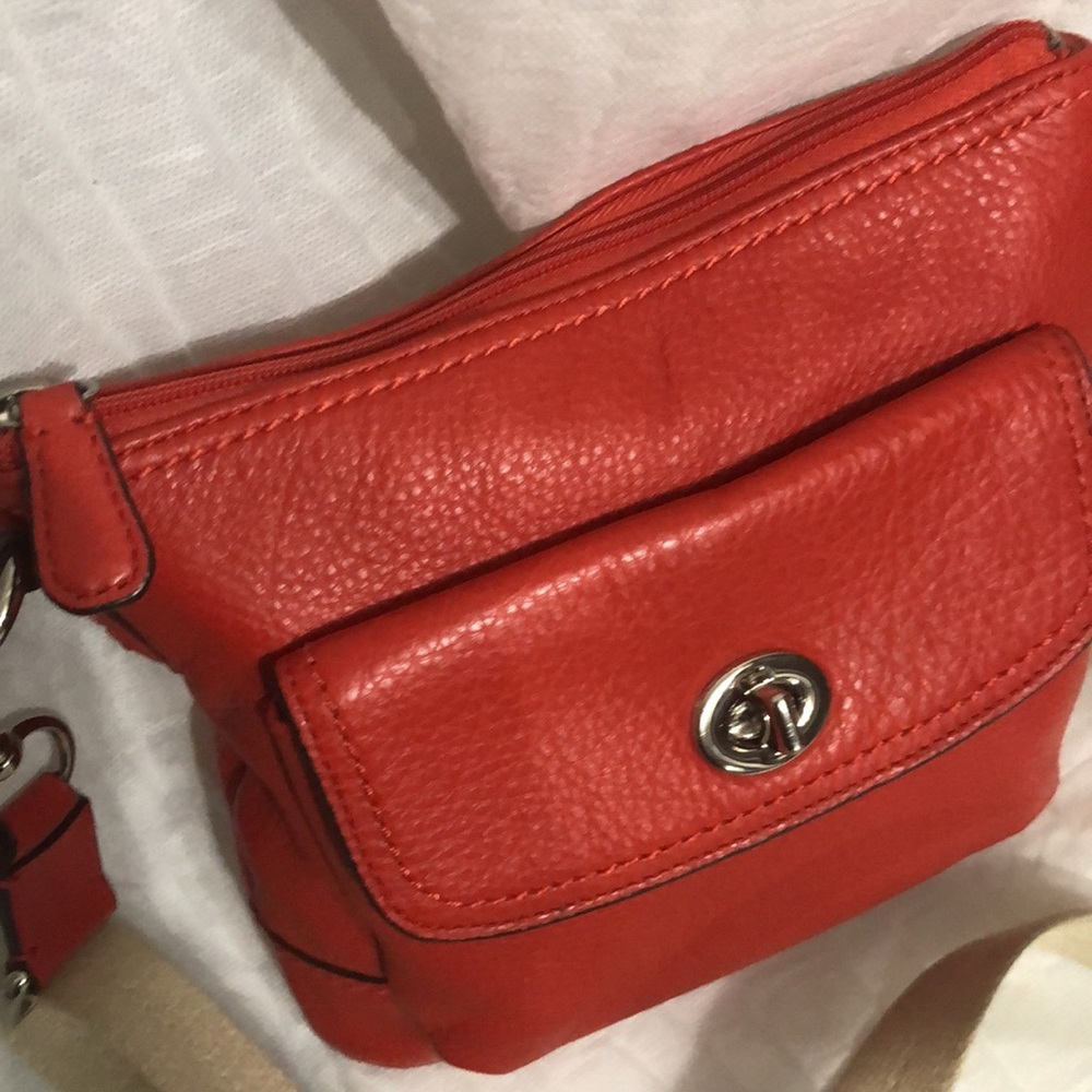 Coach Red Crossbody Bag with Cream Strap - Picture 4 of 11